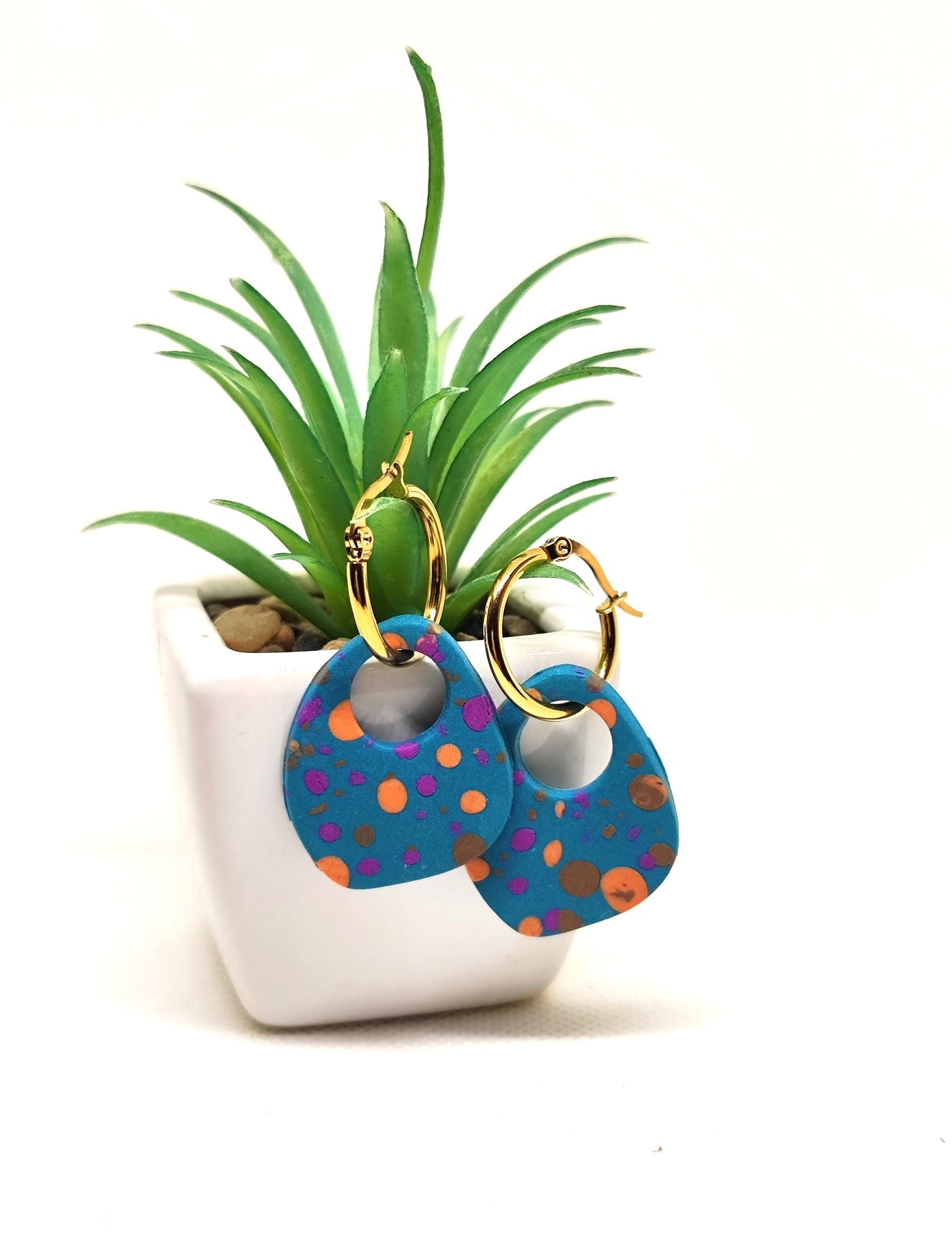 "Petrol Petals" earrings