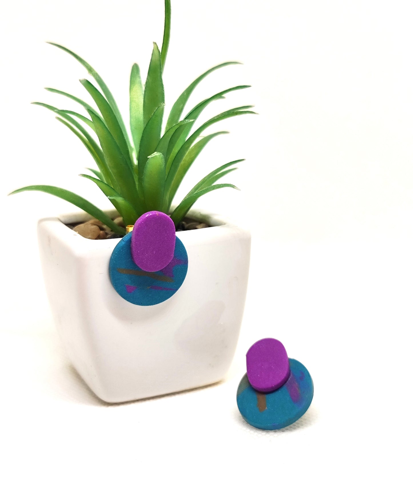 "Petrol petals" earrings