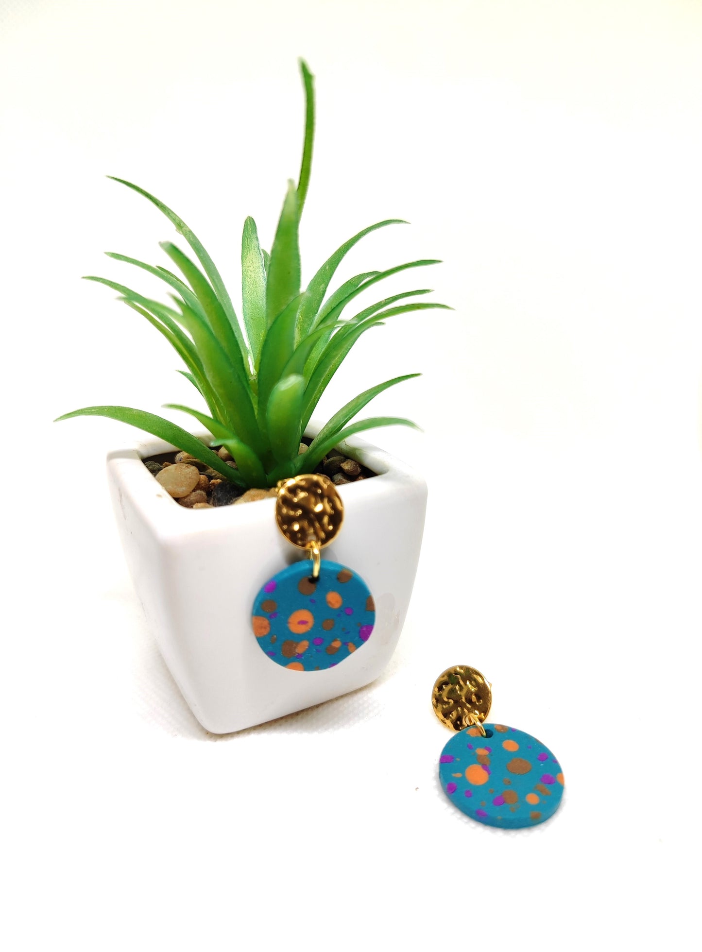 "Petrol petals" earrings