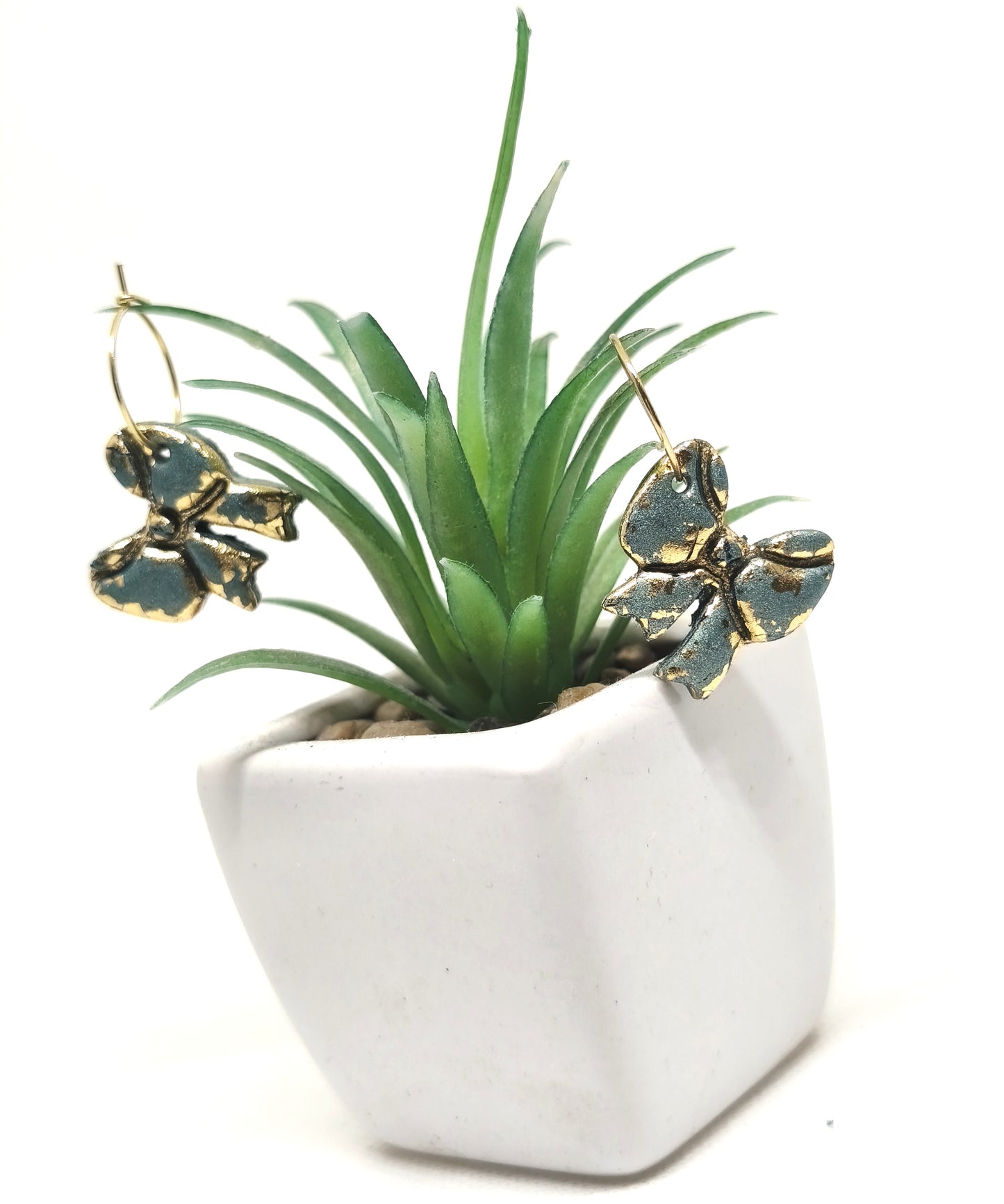 Golden Bow Hoop Earrings