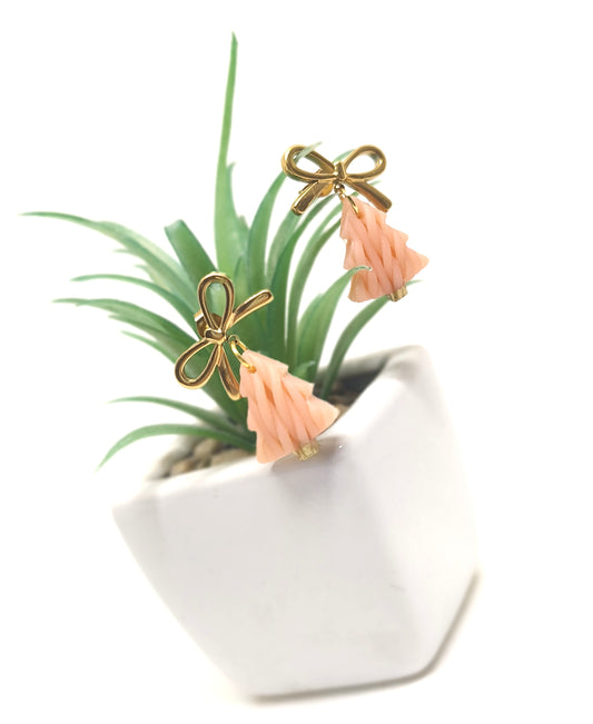 Knitted Christmas Tree Bow Studs